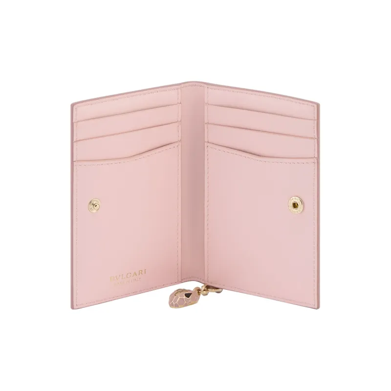 BVLGARI Serpenti Forever Goatskin Wallet Women's Pink-2