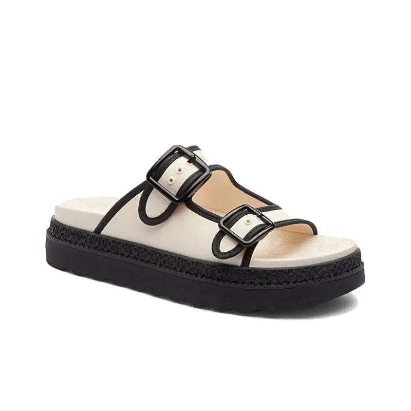 COACH Slide Slippers Women's Chalk White-2
