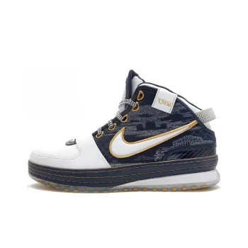Nike Lebron 6 Akron Mid-Top Vintage Basketball Shoes Men's Blue White
