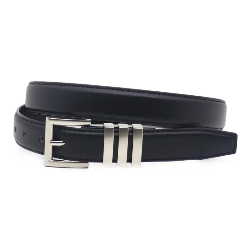 FREE RABBITⅡ Premium 3 Stripes Solid Pin Buckle Leather Belts Women's Width 2.3CM-1