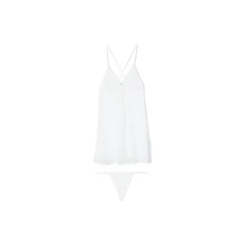 Victoria's Secret ADORE ME Addison Babydoll & Panty Set White Pajama Set Women's White/White