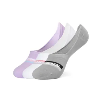 Skechers Colorful No Show Socks Unisex 3 Pack