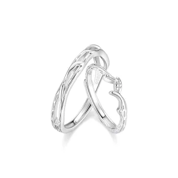 KADER 925 Sterling Silver Rings Unisex Silver white Gift Box
