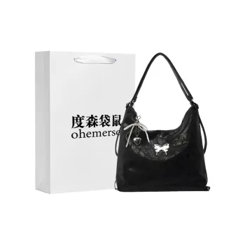 Dusen Kangaroo PU Tote Bag, Shopping Bag, Portable Double Shoulder Bag Regular Women's White/Black/Pink/Silver/Green