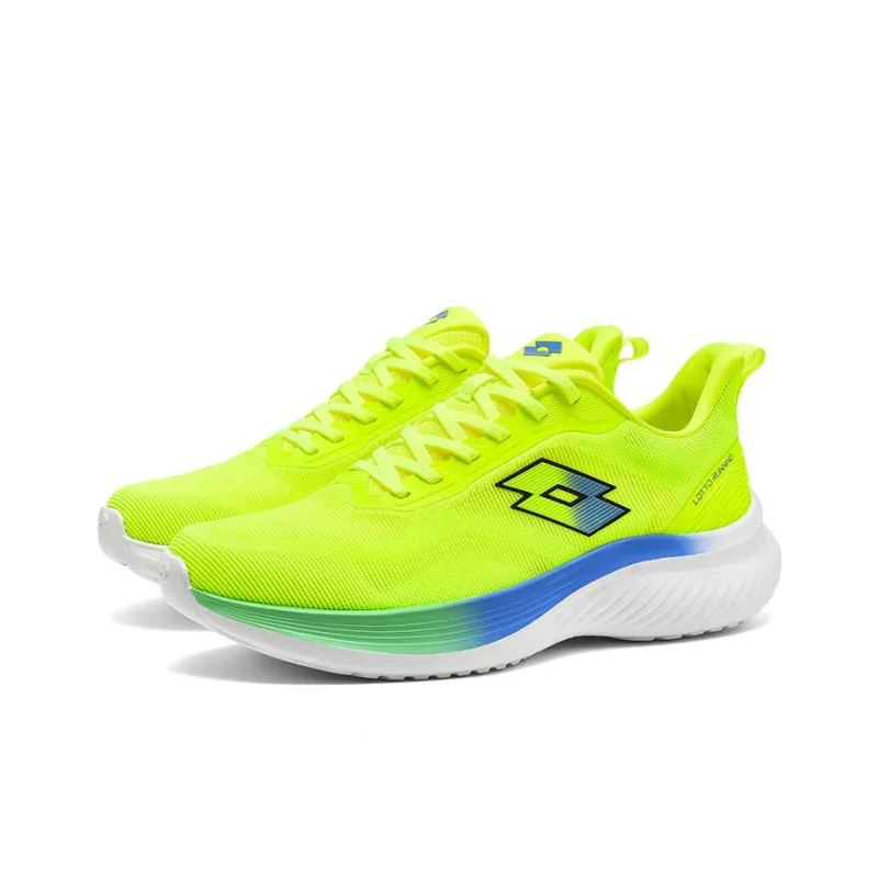 LOTTO Bai Ju 1.0 Cushioning Anti Slip Wear Resistant Breathable Impact Resistant Low Top Running Shoes Men's Neon Green-3