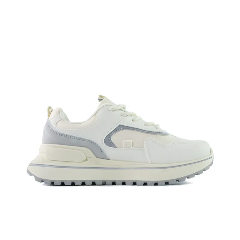 Warrior Anti Slip Wear Resistant Low Top Casual Shoes Women's Beige Gray-1