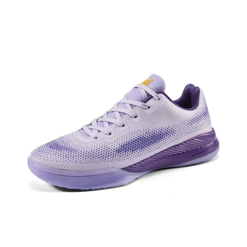 IVERSON Anti Slip Wear Resistant Low Top Basketball Shoes Unisex Lilac Dark Purple Yellow-1