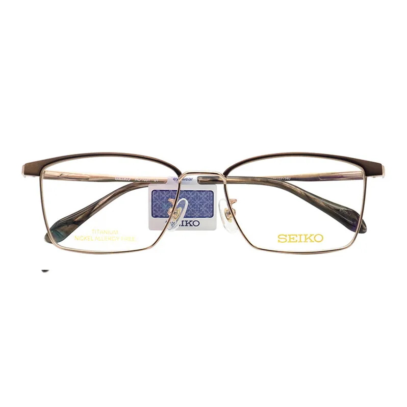 SEIKO Titanium Material Irregular Shape Eyeglass Frames Men's Gold-4