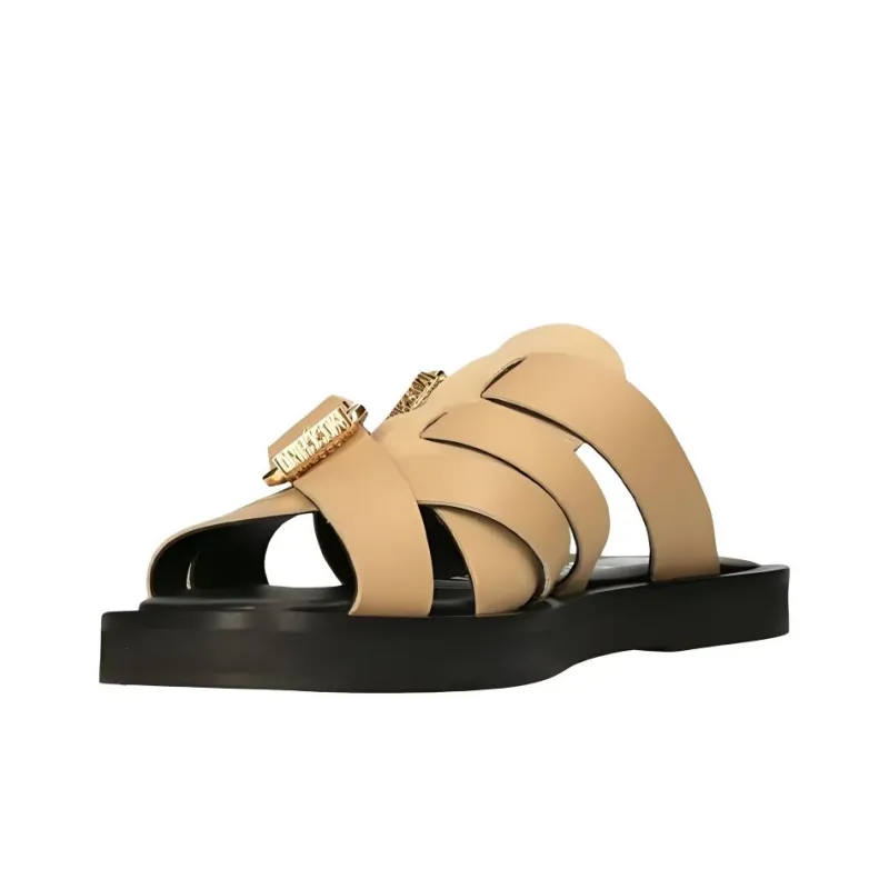 MOSCHINO Buckled Suede Slides-2