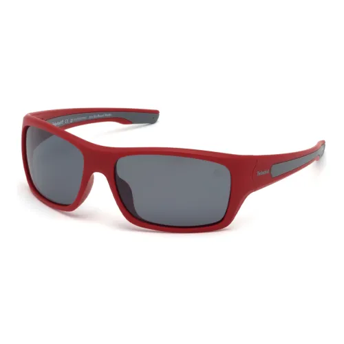 Timberland Rubber Rectangular Sunglasses Men's Red