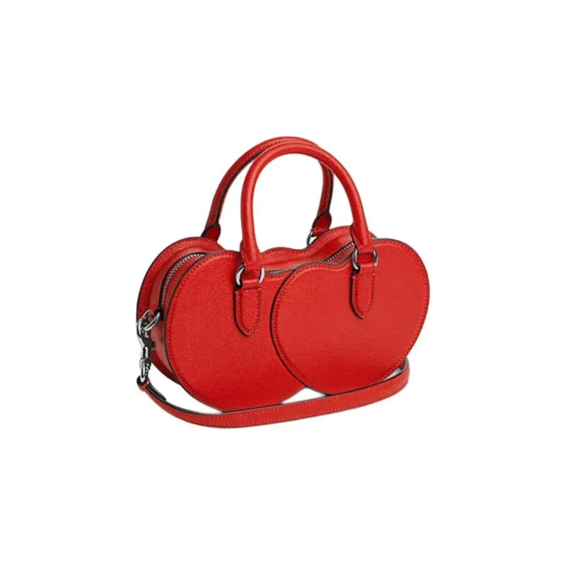 COACH Split Cow Leather Handbag, Crossbody Bag Medium Size Women's Miami Red-1