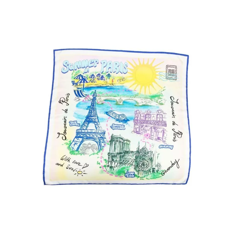 GIVENCHY Silk Silk Scarves Unisex Beige-0