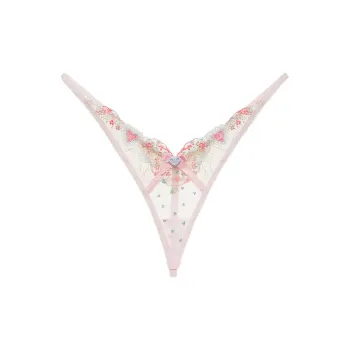 Victoria's Secret FOR LOVE & LEMONS Gabriella Thong Panty / SP Underpants Women's 1 Pack Sweetheart Pink Red