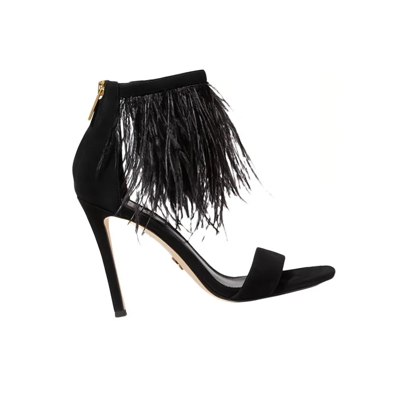 MICHAEL KORS Meena 110mm Feather-embellished Sandals Women's-1