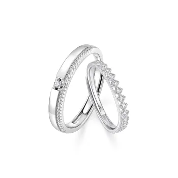 KADER 925 Sterling Silver Rings Unisex Silver white Gift Box
