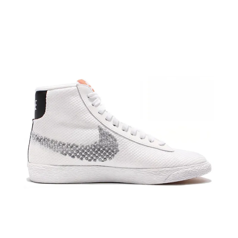 Nike Blazer VNTG Non-slip Lightweight Mid-Top Skateboard Shoes Women's White Gray-1
