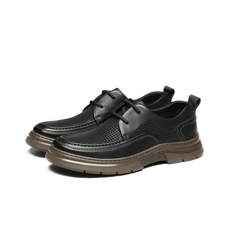 ST&SAT Dress Shoes Casual Business Men's Black Khaki-1
