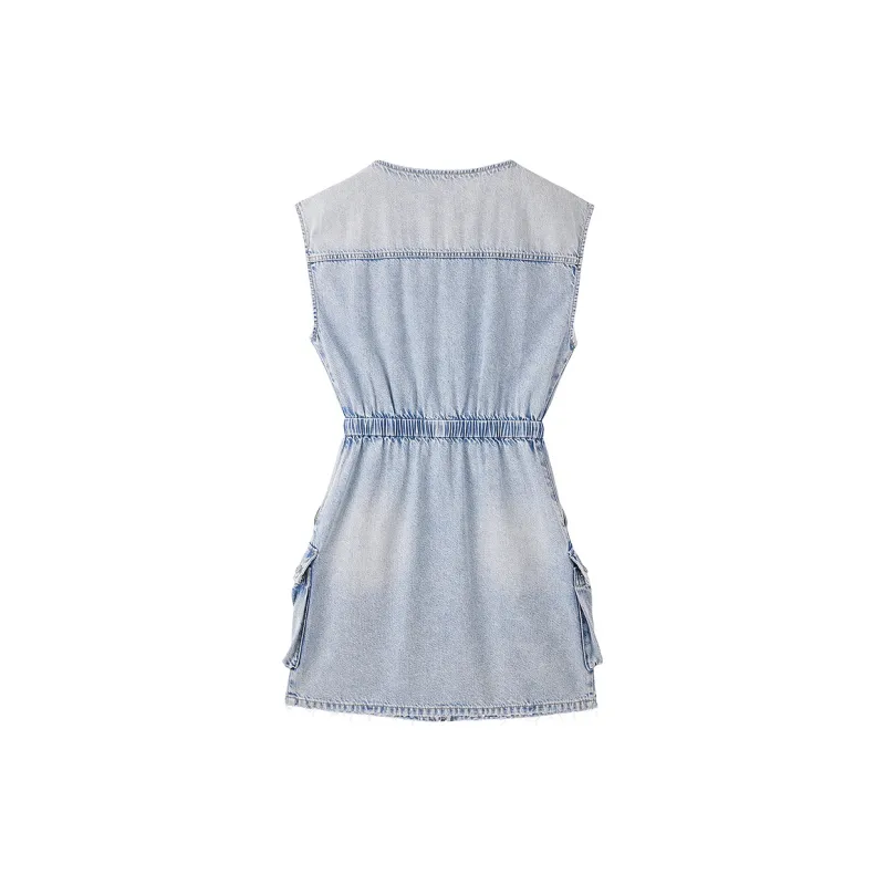 Miss Sixty Sleeveless Dress Women's Light Blue-1