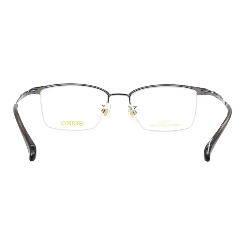 SEIKO Titanium Irregular Shape Eyeglass Frames Men's Black-3