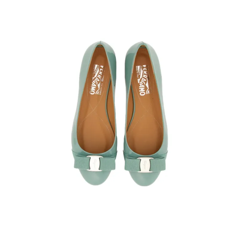 FERRAGAMO Varina Patent-finish Leather Ballerinas-2