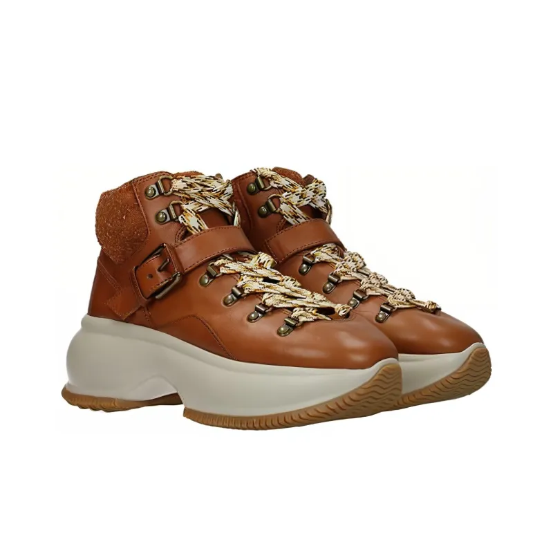 HOGAN Maxi I Active Warm Low-Top Running Shoes Women's Brown-2