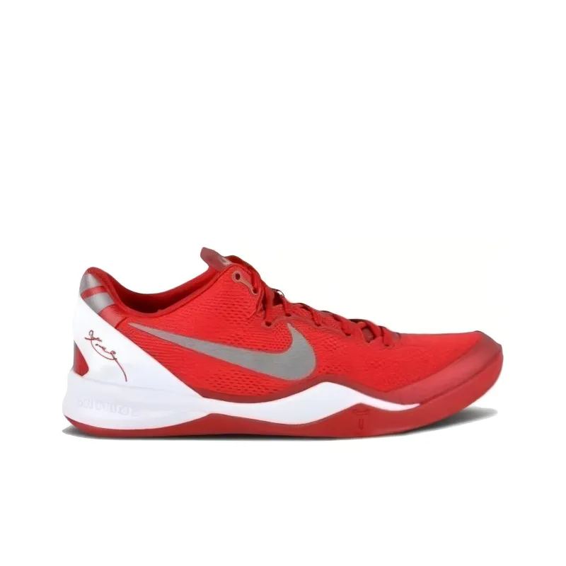 Nike Kobe 8 TB Cushioning Anti Slip And Wear Resistant Rebound Low Top Basketball Shoes Men's Red White Gray-1