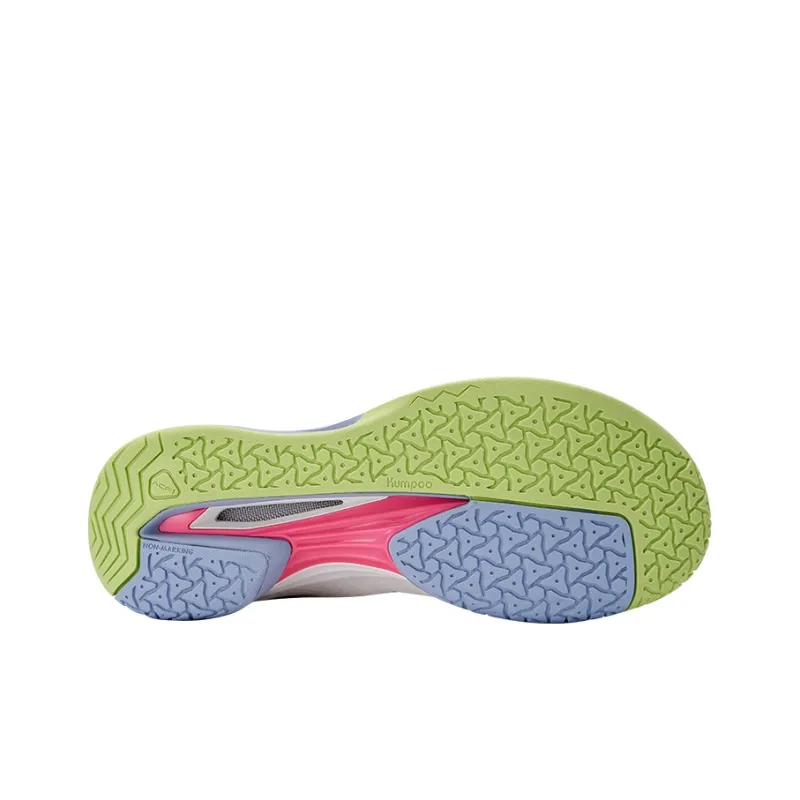 KUMPOO Badminton Shoes Unisex Mid Top White Gray Blue-7