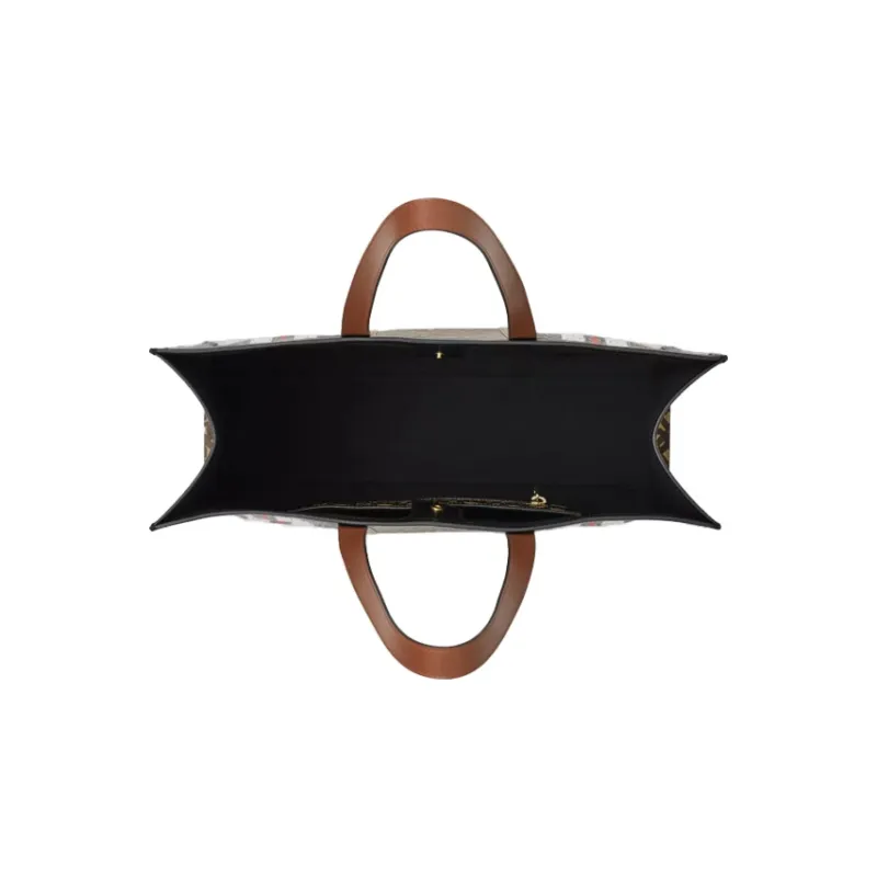 Burberry Monogram Cotton Handbag, Shoulder Bag Tubas Unisex Brown-4