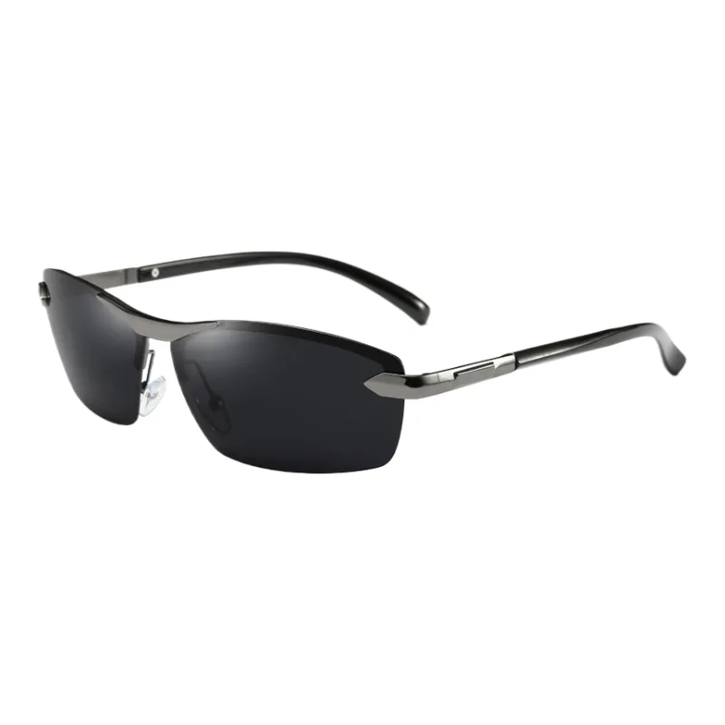 Thunder Pailong Alloy Square Sunglasses Unisex Black/Gunmetal-2