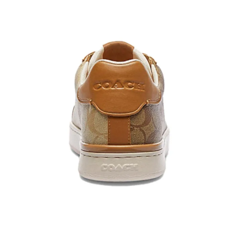 COACH Clip Low Top Skateboard Shoes Men's Khaki/Light Khaki-4