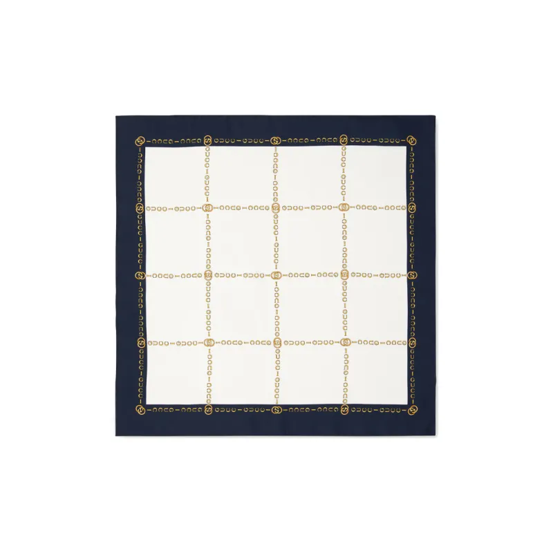 GUCCI Silk Silk Scarves Men's Blue-0