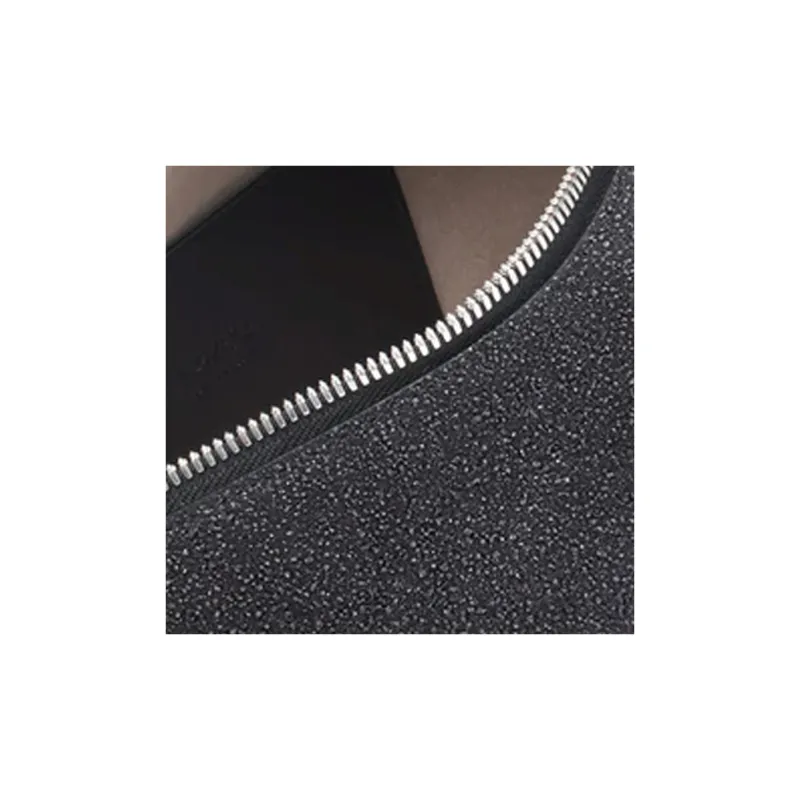 Lanvin Shiny Suede One Shoulder Crossbody Clutches Women's Black-3