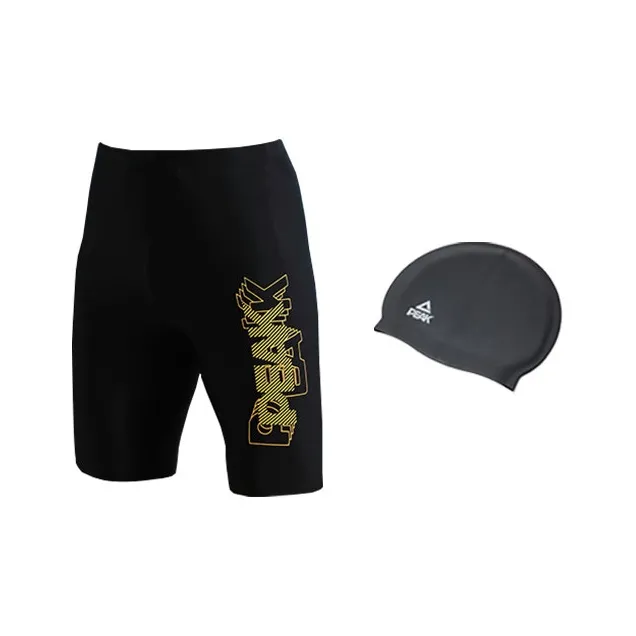 PEAK Swimming Sets Polyester/Elastane Seaside Vacation With Hot Spring Men's Black-1