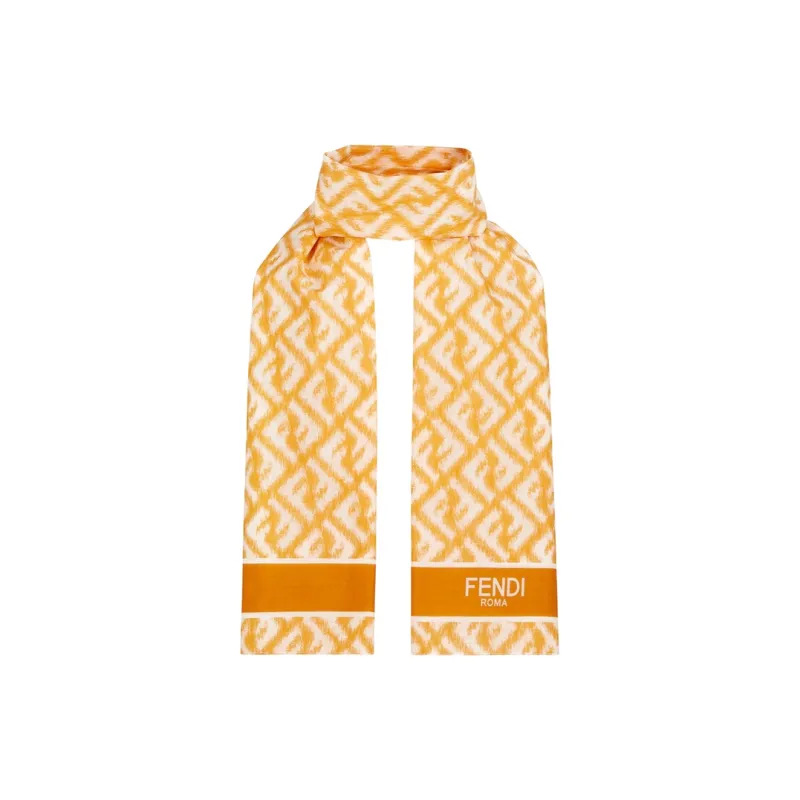 FENDI Cotton Knit Scarves Men's Orange-1