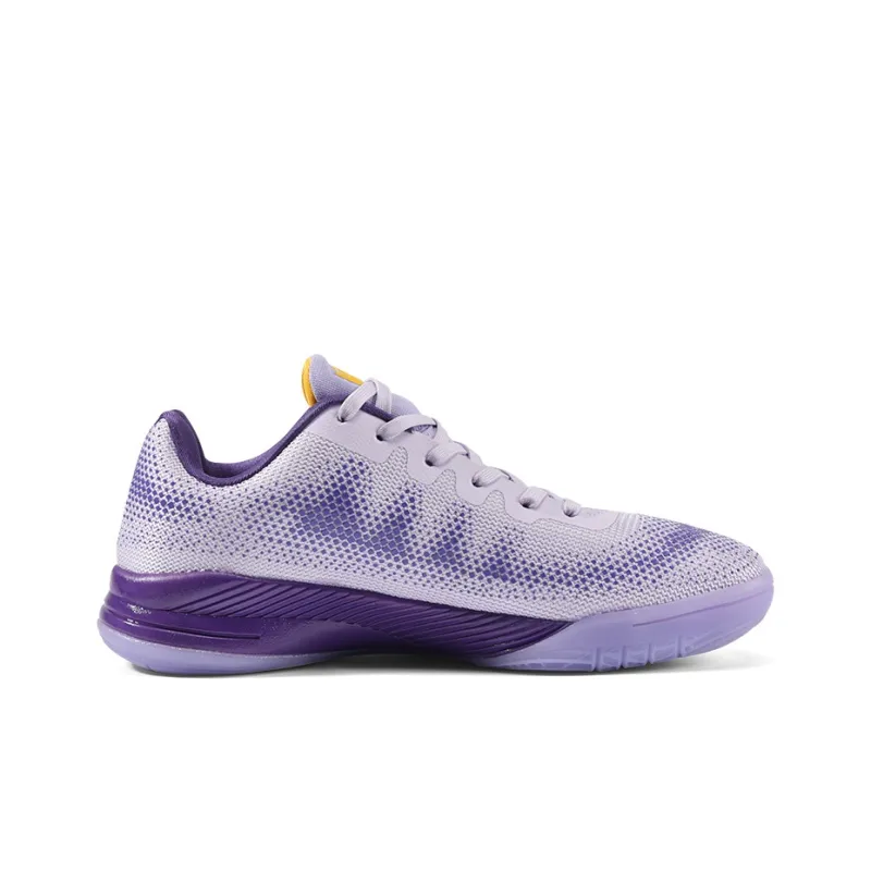 IVERSON Anti Slip Wear Resistant Low Top Basketball Shoes Unisex Lilac Dark Purple Yellow-4