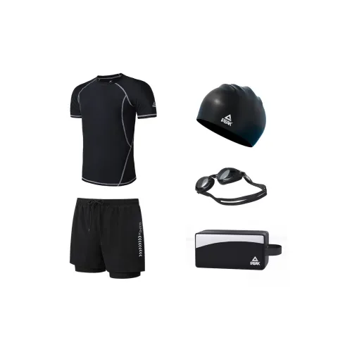 PEAK Swimming Sets Polyester Elastane Beach Surfing And Stimulating Drifting Men's Black