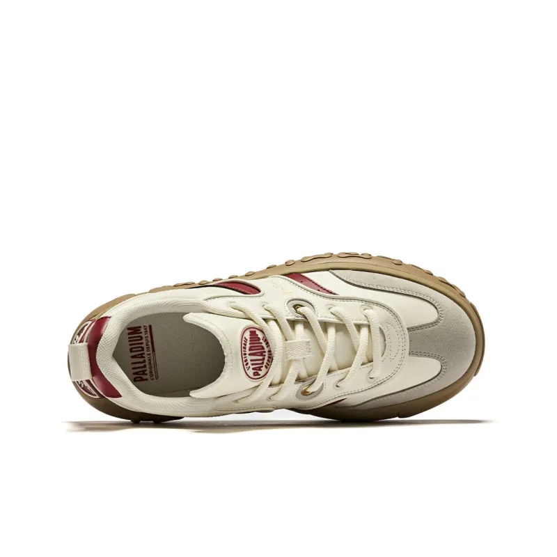 Palladium German Army Trainers Musical Note Shoes Low Top Skateboard Shoes Unisex Red White-5