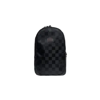 UNITE STAR Canvas Backpack Regular Unisex Black/Black Plaid/White/White Plaid