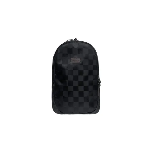 UNITE STAR Canvas Backpack Regular Unisex Black/Black Plaid/White/White Plaid