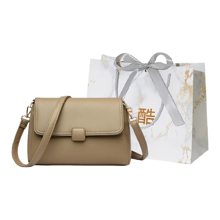 Cool PU Shoulder Bag Regular Women's Black/Khaki/Red-5