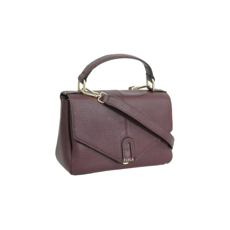 Furla Dafne PVC Shoulder Bag, Crossbody Bag, Handbag Small Size Women's Burgundy-1