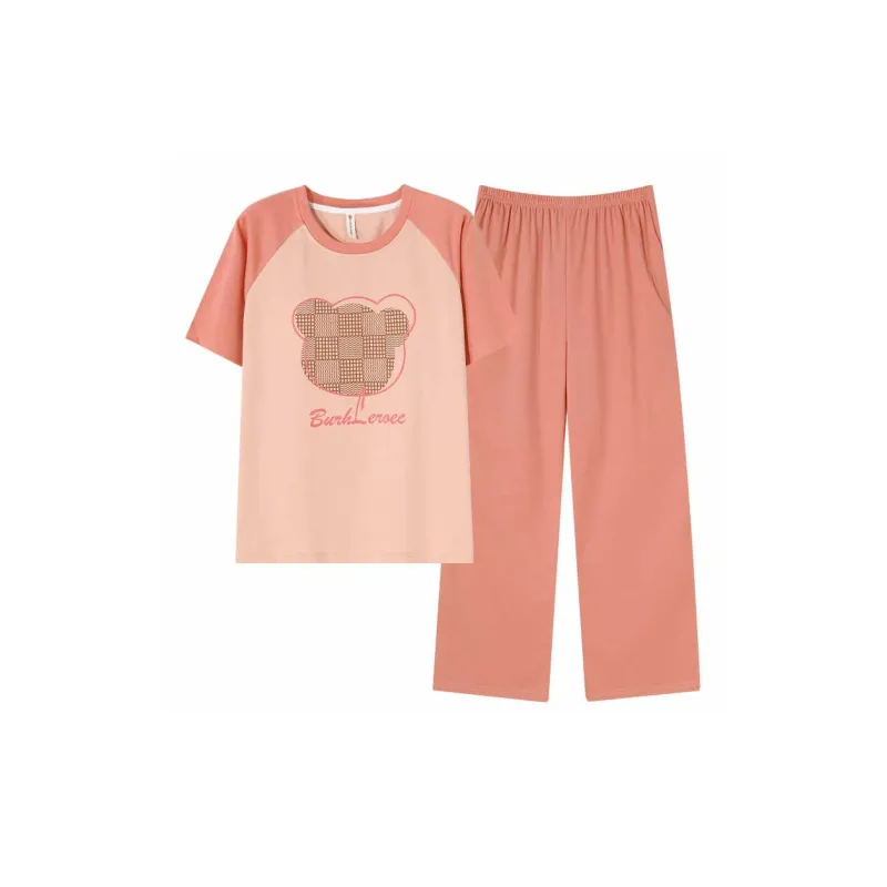 Follow The United States Pajama Set Pad Style Women's Orange Red-0
