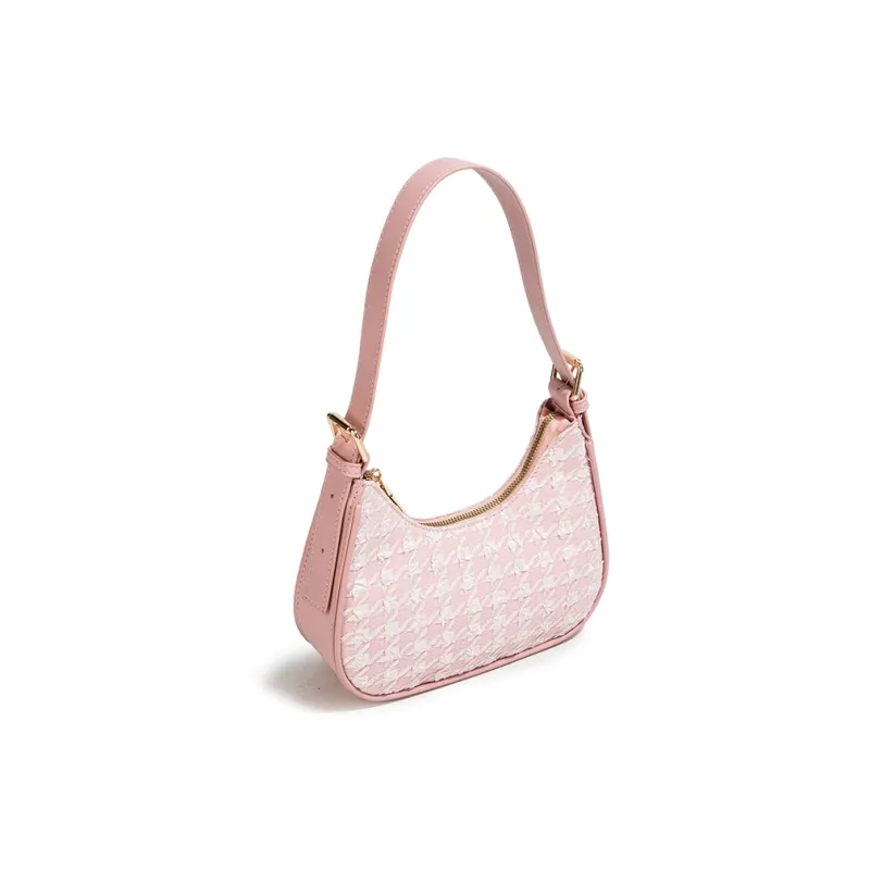 CAEISL&KCIEL Polyurethane Shoulder Bag Regular Women's Girly Pink/Ecru/Black-3