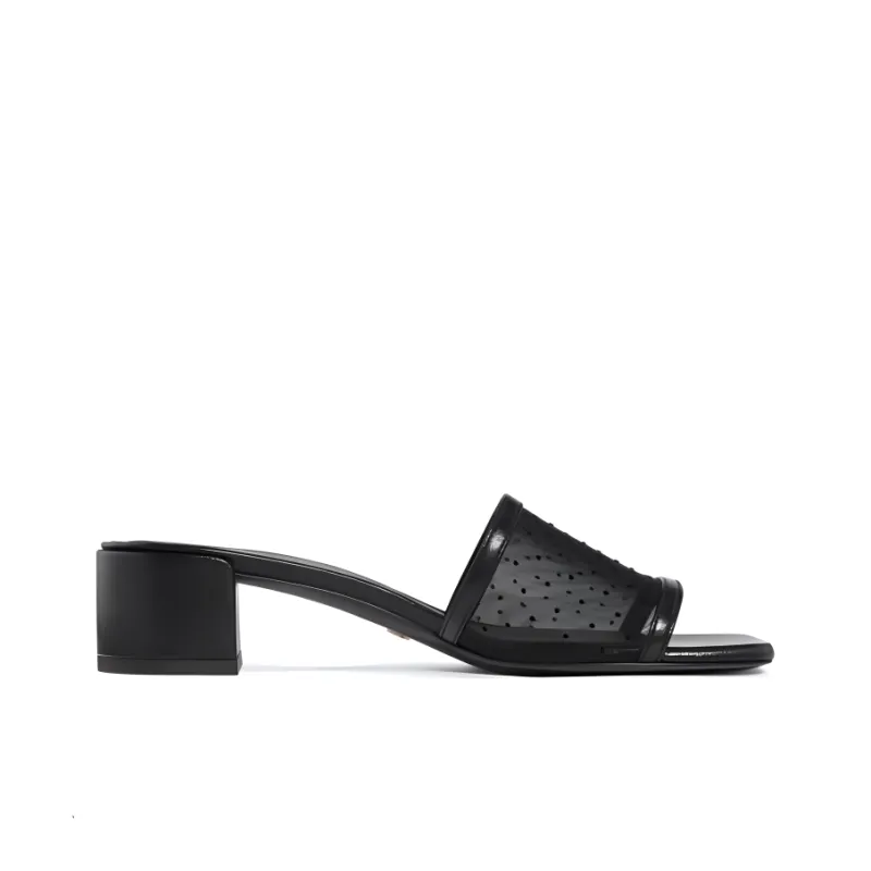 Stuart Weitzman/SW Cayman Slide Slippers Women's Black-1
