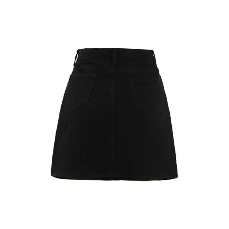 Concubine Zhu Denim Short Skirts Women's Black-1
