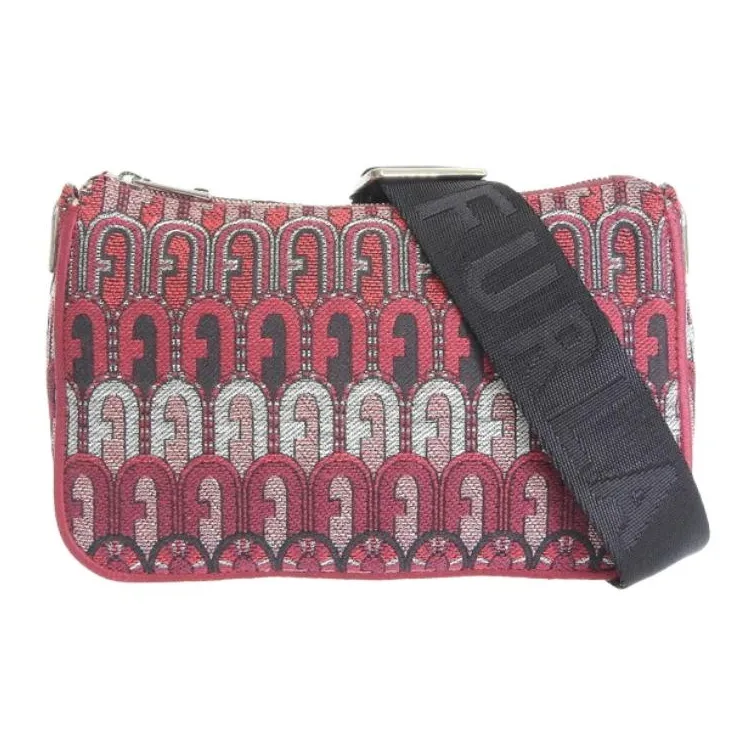 Furla Moon Canvas Shoulder Bag, Crossbody Bag Mini Women's Red-0