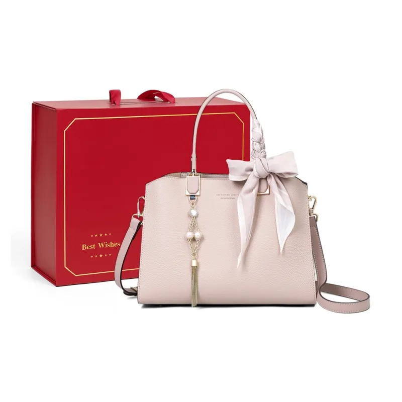 COMELY Cow Leather Mom Bag Crossbody Bag Handbag Regular Women's Beige Apricot/Blue-9