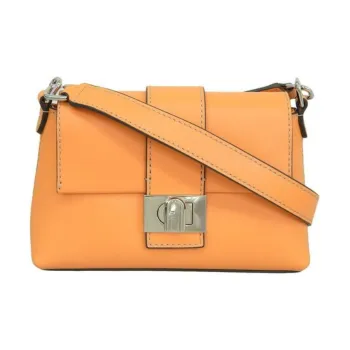 Furla Charlotte Leather Shoulder Bag, Crossbody Bag Mini Women's Sunset Yellow