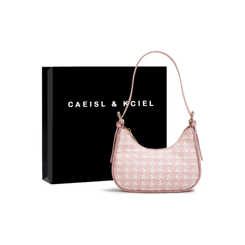 CAEISL&KCIEL Polyurethane Shoulder Bag Regular Women's Girly Pink/Ecru/Black-0