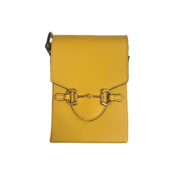 GUCCI Horsebit 1955 Cow Leather Cell Phone Pouch, Crossbody Bag, Shoulder Bag Unisex Yellow